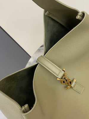 YSL 753837 Le 5 ¨¤ 7 Supple Large In Smooth Leather Green - Default Title - View 8