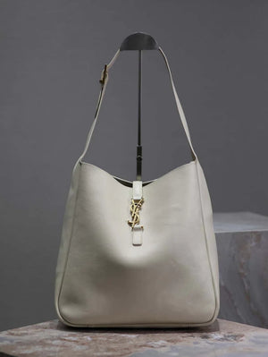 YSL 753837 Le 5 ¨¤ 7 Supple Large In Smooth Leather White - Default Title - View 1