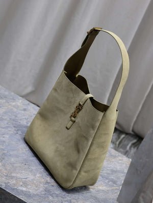 YSL 753837 LE 5 A 7 Supple Large In Suede Barley Green - Default Title - View 4