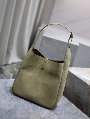 YSL 753837 LE 5 A 7 Supple Large In Suede Barley Green - Default Title - View 8