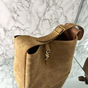 YSL 753837 LE 5 A 7 Supple Large In Suede Brown - Default Title - View 5