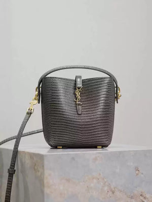 YSL 765870 LE 37 Mini in Dark Green Lambskin leather Lizard pattern - Default Title - View 1