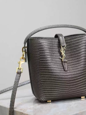 YSL 765870 LE 37 Mini in Dark Green Lambskin leather Lizard pattern - Default Title - View 3