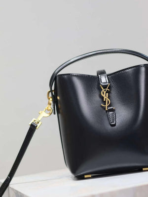 YSL 765870 LE 37 Mini in Lambskin leather Black - Default Title - View 1