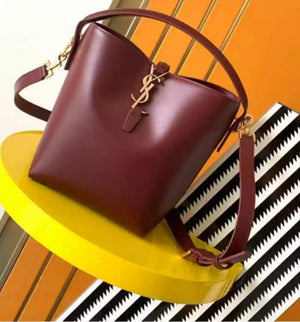 YSL 765870 LE 37 Mini in Lambskin leather Wine Red - Default Title - View 1