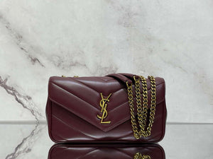 YSL 801437 Loulou small in matelass¨¦ lambskin Wine Red - Default Title - View 1