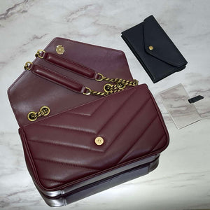 YSL 801437 Loulou small in matelass¨¦ lambskin Wine Red - Default Title - View 8