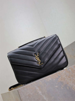 YSL 803541 Loulou large in matelass¨¦ lambskin Black - Default Title - View 2