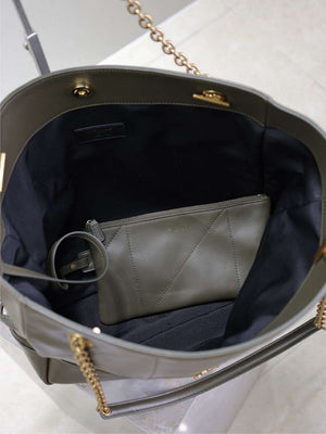 YSL 809824 JAMIE 4.3 Large SHOPPING in lambskin Dark Green - Default Title - View 7
