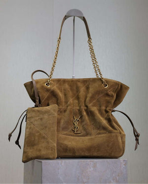 YSL 809824 JAMIE 4.3 Large SHOPPING in Suede Brown - Default Title - View 1