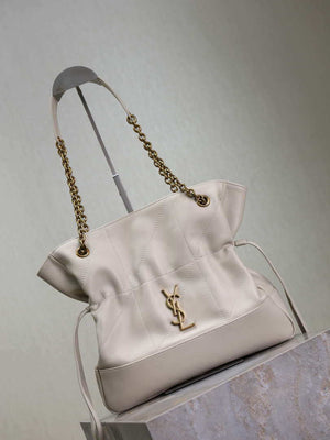 YSL 833948 JAMIE 4.3 Small SHOPPING in lambskin White - Default Title - View 2
