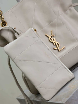 YSL 833948 JAMIE 4.3 Small SHOPPING in lambskin White - Default Title - View 4