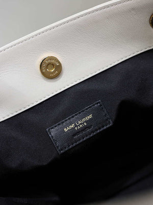 YSL 833948 JAMIE 4.3 Small SHOPPING in lambskin White - Default Title - View 6