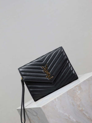 YSL Cassandre Matelass¨¦ Flap pouch in Lambskin leather 617662 V Black - Default Title - View 2