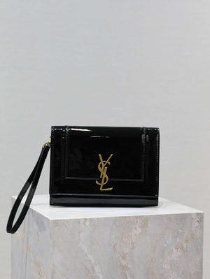 YSL 617662 Cassandre Matelass¨¦ Flap pouch in Black Patent leather - Default Title - View 1