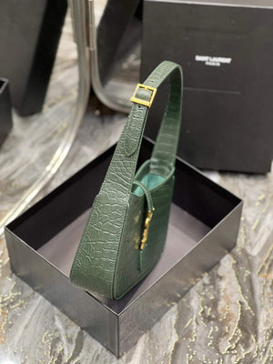 YSL LE5¨¤7 657228 Hobo Bag In Crocodile Embossed Shiny Leather Dark Green - Default Title - View 4