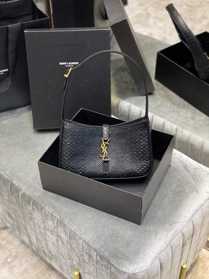 YSL LE5¨¤7 657228 Hobo Bag In Serpentine Leather Black - Default Title - View 1