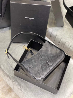 YSL LE5¨¤7 657228 Hobo Bag In Serpentine Leather Black - Default Title - View 8