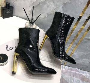 YSL Women's Boots Designer Saint Laurent High Shoes patent leather Y67210 - US 4=Euro 35 - View 5