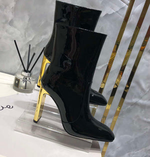 YSL Women's Boots Designer Saint Laurent High Shoes patent leather Y67210 - US 4=Euro 35 - View 7