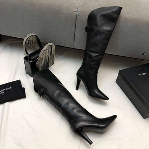YSL Women's Boots Designer Saint Laurent High Shoes Y67214 - US 4=Euro 35 - View 4
