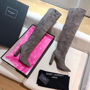 YSL Women's Boots Designer Saint Laurent High Shoes Y67225 - US 4=Euro 35 - View 1