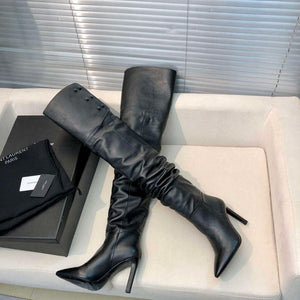 YSL Women's Boots Designer Saint Laurent High Shoes Y67228 - US 4=Euro 35 - View 4