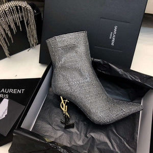 YSL Women's Boots Designer Saint Laurent High Shoes Y67230 - US 4=Euro 35 - View 5