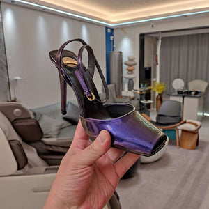 YSL Women's la Scandale Sandals in Patent Leather Y20181 - 35 - View 9