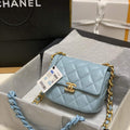 Chanel AS3205 Mini Flap bag lambskin gold Blue - Default Title - View 1