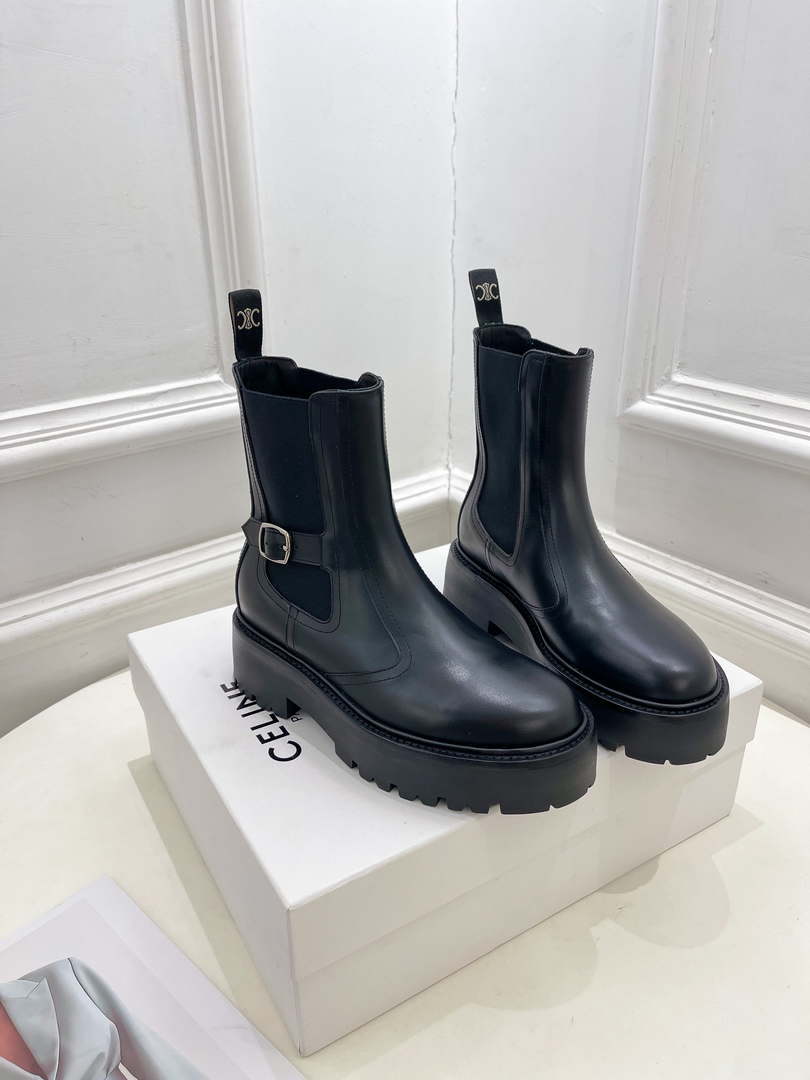 Celine Women Shoes 349823607C.38NO Celine Chelsea Booot in Calfshin 187423 - 35 - View 1