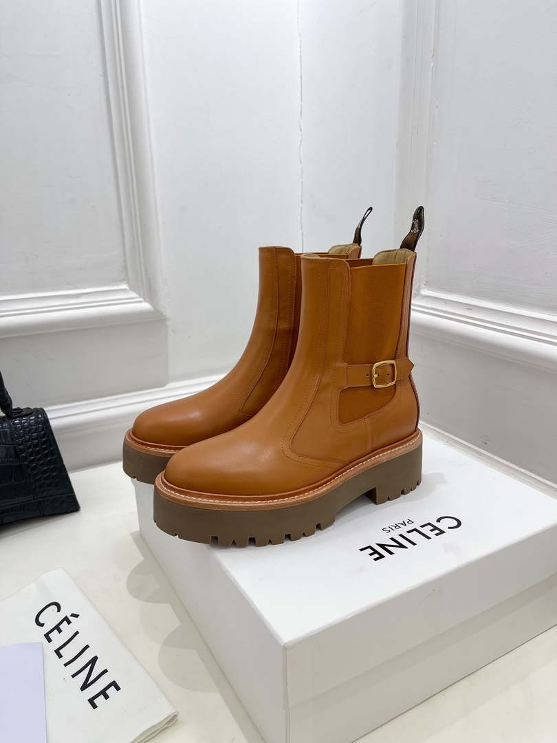 Celine Women Shoes 349823607C.38NO Celine Chelsea Booot in Calfshin 187424