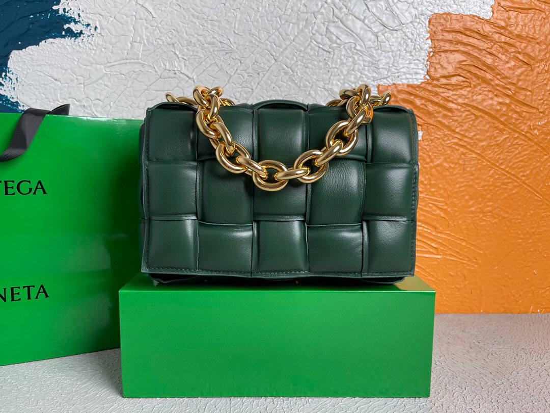 Bottega Veneta BV 20206 Chain Cassette 631421 Dark Green Gold - Default Title - View 1