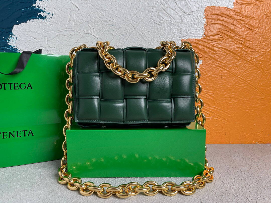 Bottega Veneta BV 20206 Chain Cassette 631421 Dark Green Gold - Default Title - View 2