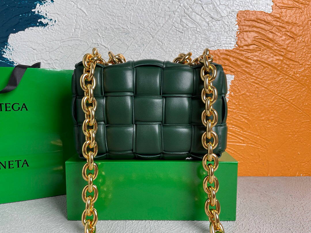 Bottega Veneta BV 20206 Chain Cassette 631421 Dark Green Gold - Default Title - View 3