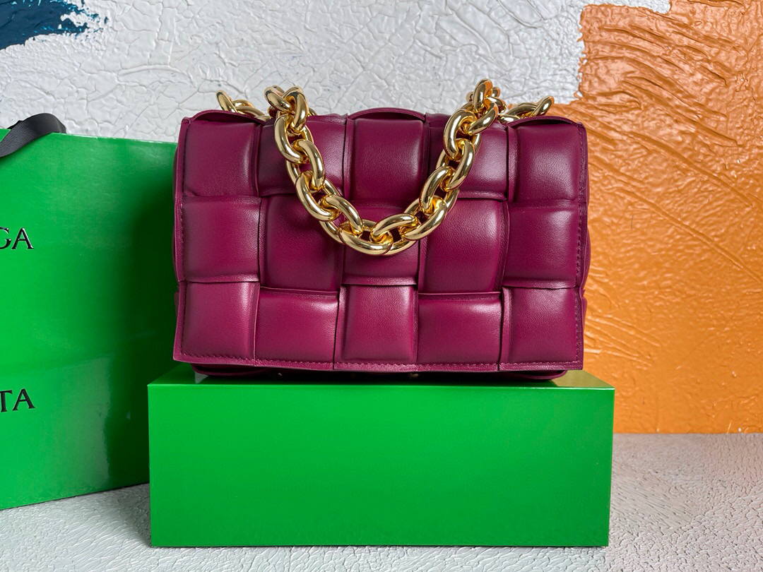 Bottega Veneta BV 20206 Chain Cassette 631421 Wine Red Gold - Default Title - View 1