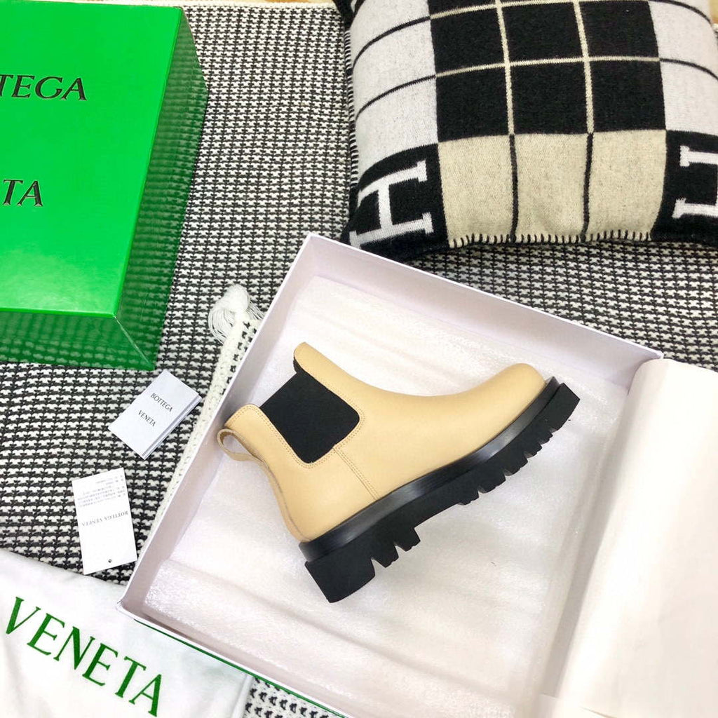 Bottega Veneta Women Shoes Lug Boot Beige Color 166980