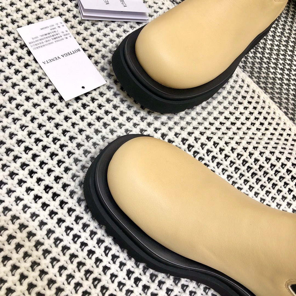 Bottega Veneta Women Shoes Lug Boot Beige Color 166980