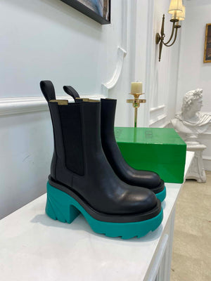 Bottega Veneta Women Shoes High-heeled Lug Short Boot Deep-green Flatform 192782 - 35 - View 4
