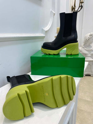 Bottega Veneta Women Shoes High-heeled Lug Short Boot Light-green Flatform 192783 - 35 - View 9