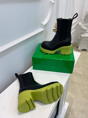 Bottega Veneta Women Shoes High-heeled Lug Short Boot Light-green Flatform 192783 - 35 - View 8