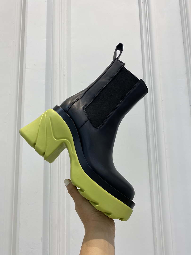 Bottega Veneta Women Shoes High-heeled Lug Short Boot Light-green Flatform 192783 - 35 - View 6