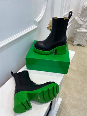 Bottega Veneta Women Shoes High-heeled Lug Short Boot Green Flatform 192784 - 35 - View 4