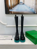 Bottega Veneta Women Shoes High-heeled Lug Boot Deep-green Flatform 192789