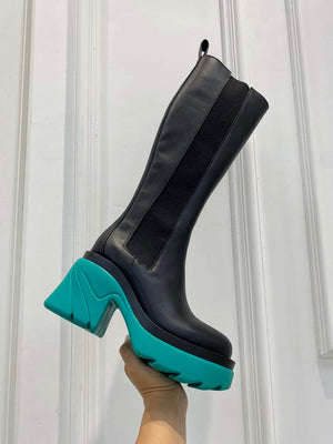 Bottega Veneta Women Shoes High-heeled Lug Boot Deep-green Flatform 192789 - 35 - View 4