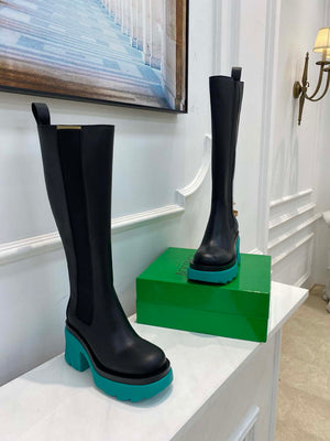Bottega Veneta Women Shoes High-heeled Lug Boot Deep-green Flatform 192789 - 35 - View 2