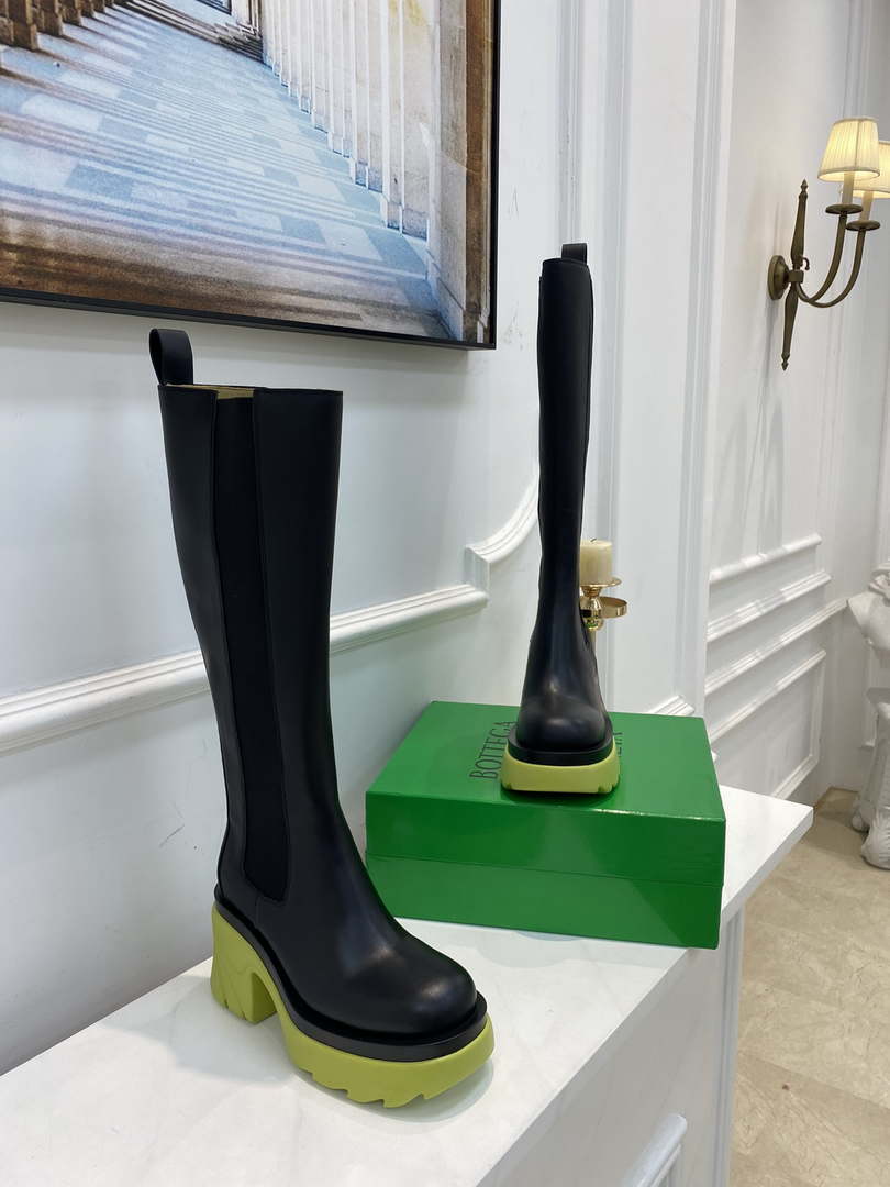Bottega Veneta Women Shoes High-heeled Lug Boot Light-green Flatform 192791