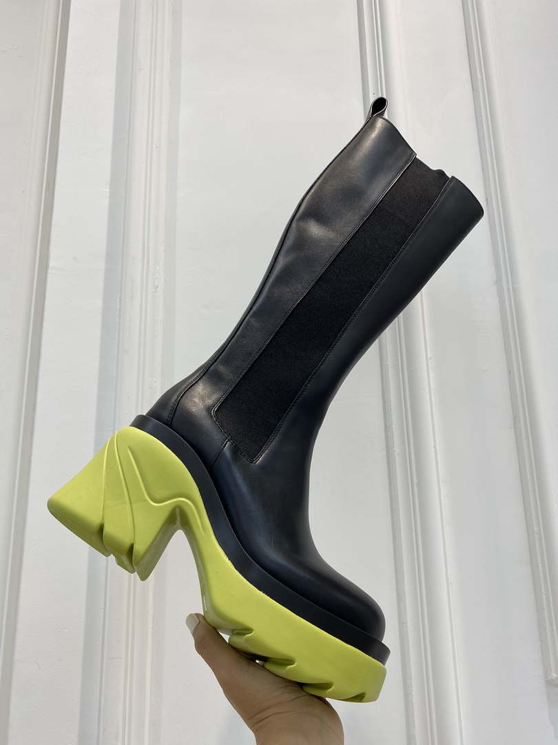 Bottega Veneta Women Shoes High-heeled Lug Boot Light-green Flatform 192791