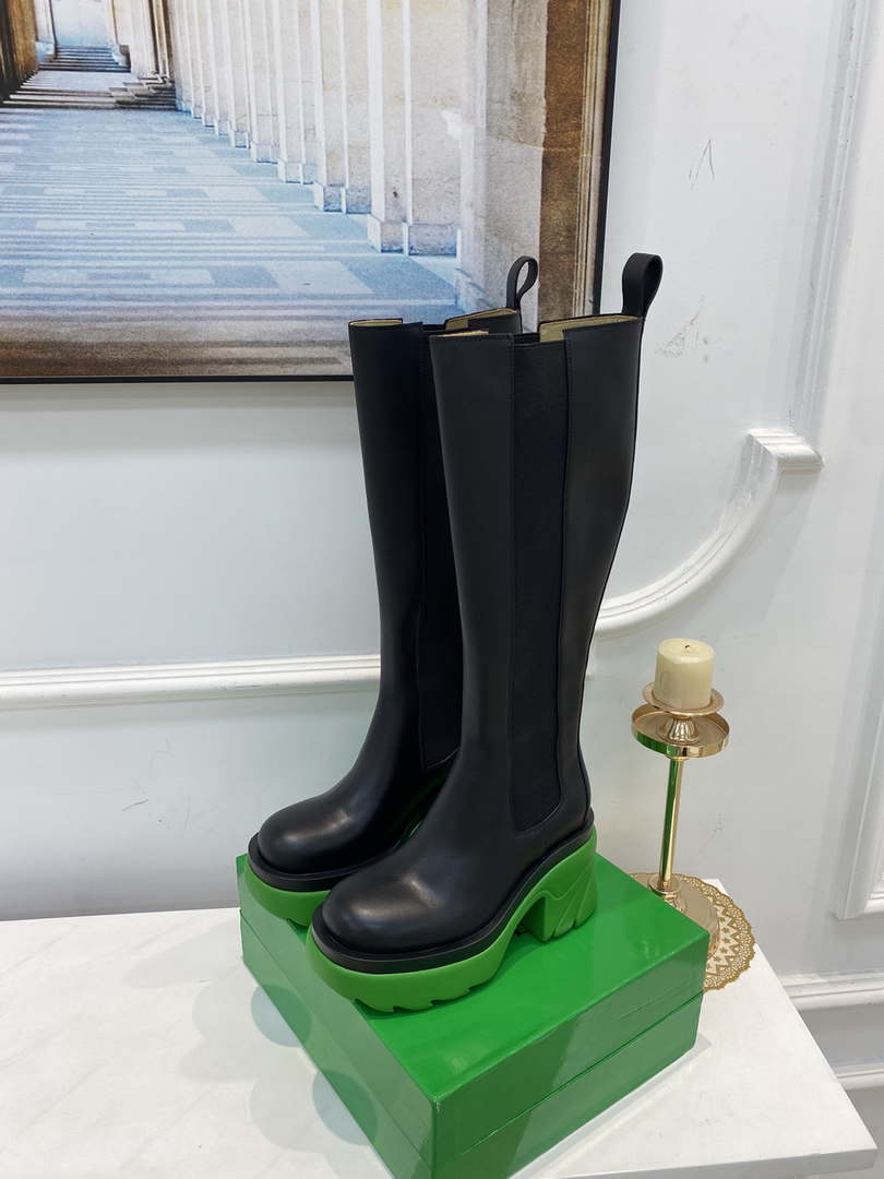 Bottega Veneta Women Shoes High-heeled Lug Boot Green Flatform 192792