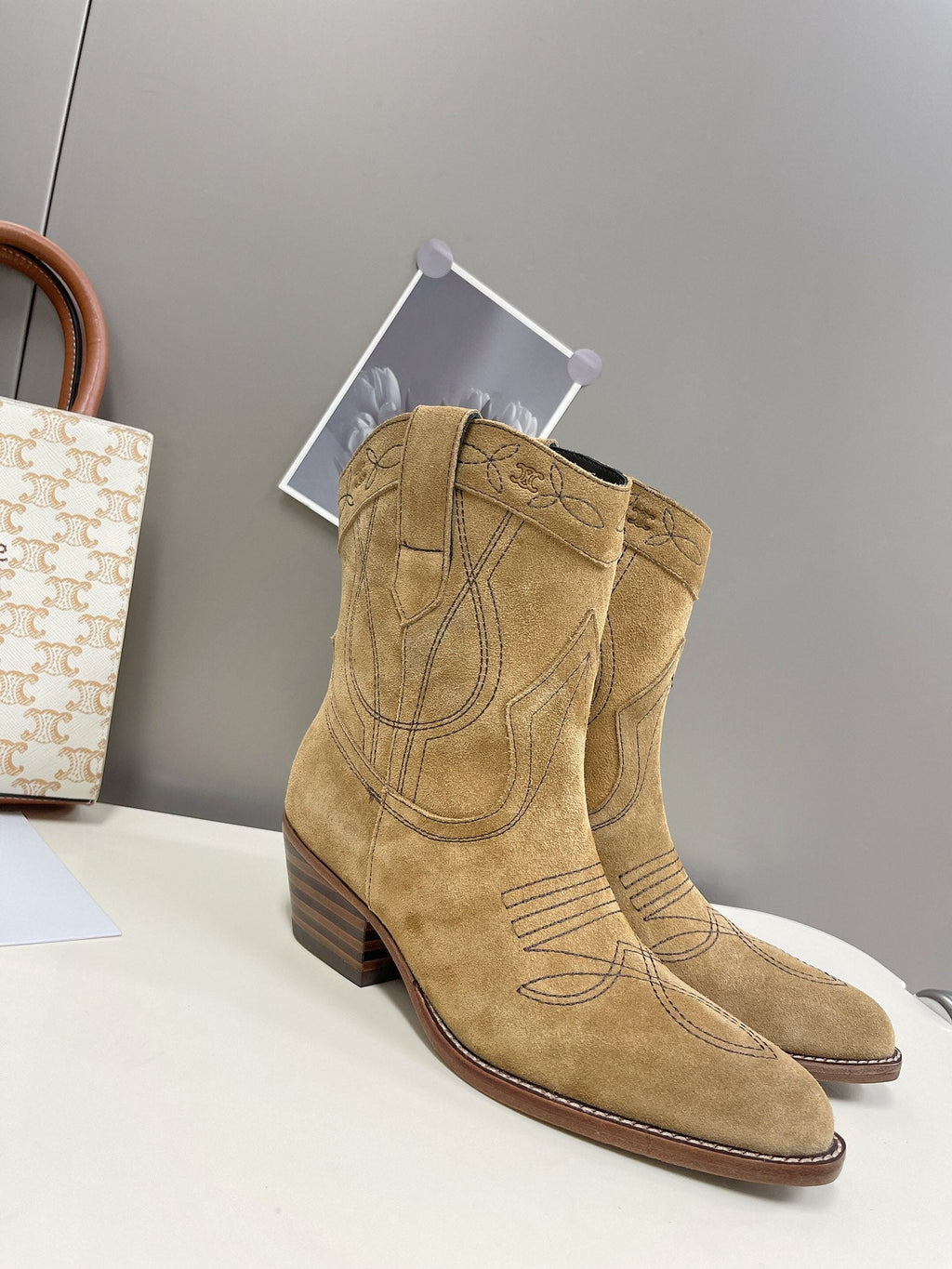 Celine Women Shoes Cuiser Boots in Painted Calfshin 189039